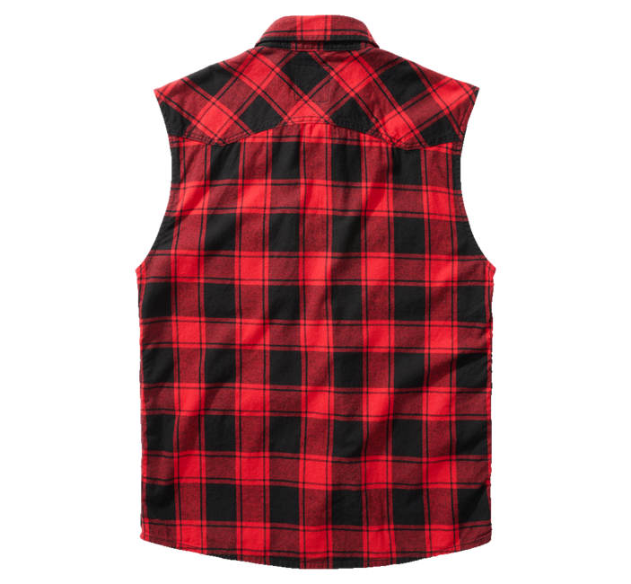 Brandit Check camicia senza maniche, rossa e nera