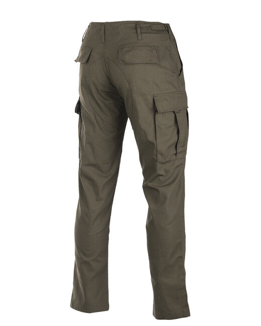 Mil-Tec Pantaloni US BDU slim fit da Campo rip-stop, oliva