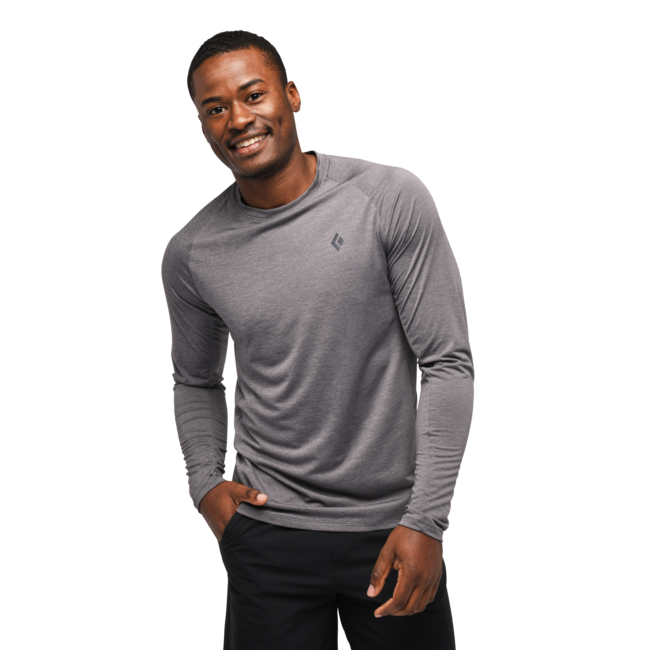 Black Diamond Lightwire Tech t-shirt a maniche lunghe da uomo, grigio acciaio