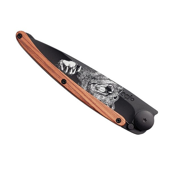Deejo Tattoo coltello da chiusura, grizzly nero corallo