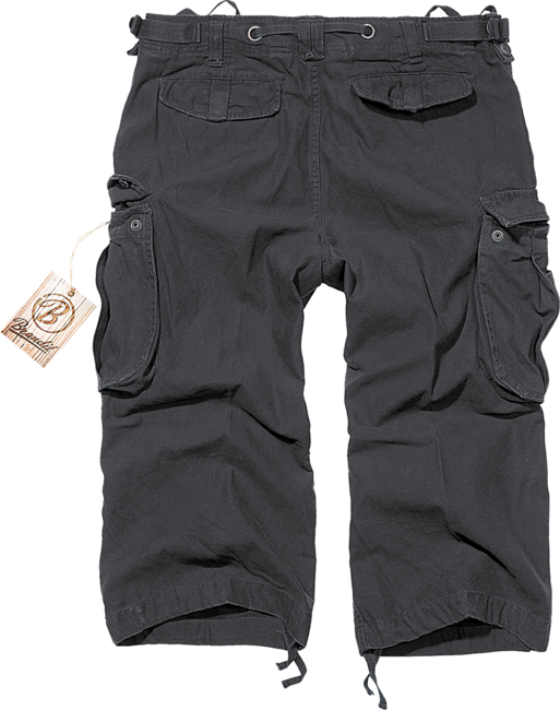 Brandit Vintage Industry 3/4 pantaloncini, nero
