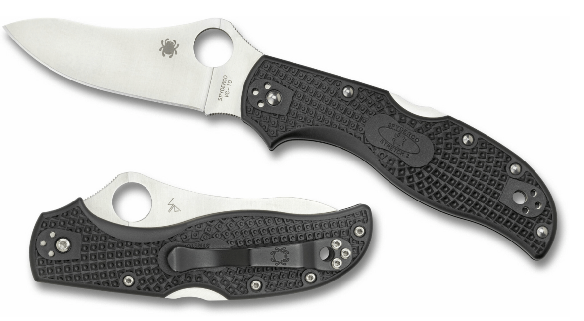 Spyderco Stretch 2 coltello da tasca leggero 8,7 cm, nero, FRN