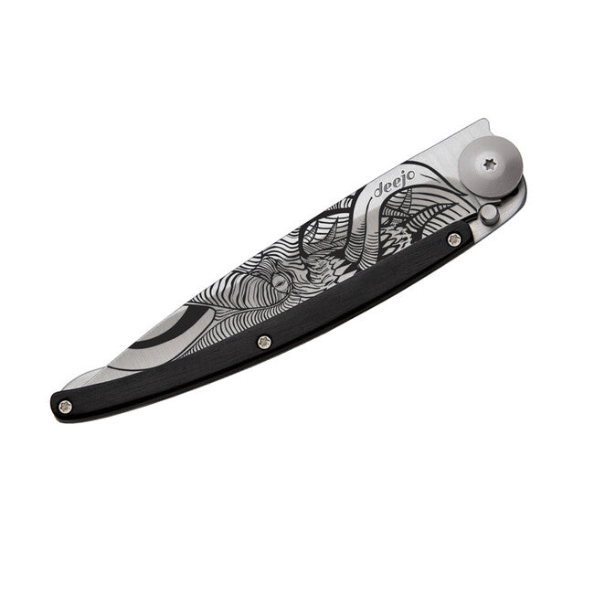 Deejo Fantasy Demon coltello di chiusura, in legno d'ebano