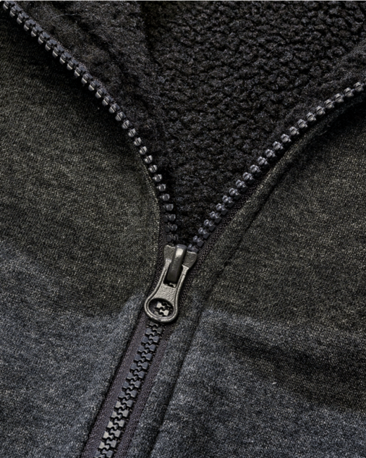 Brandit Sweatjacket Teddylining felpa da uomo con fodera calda, nera melange