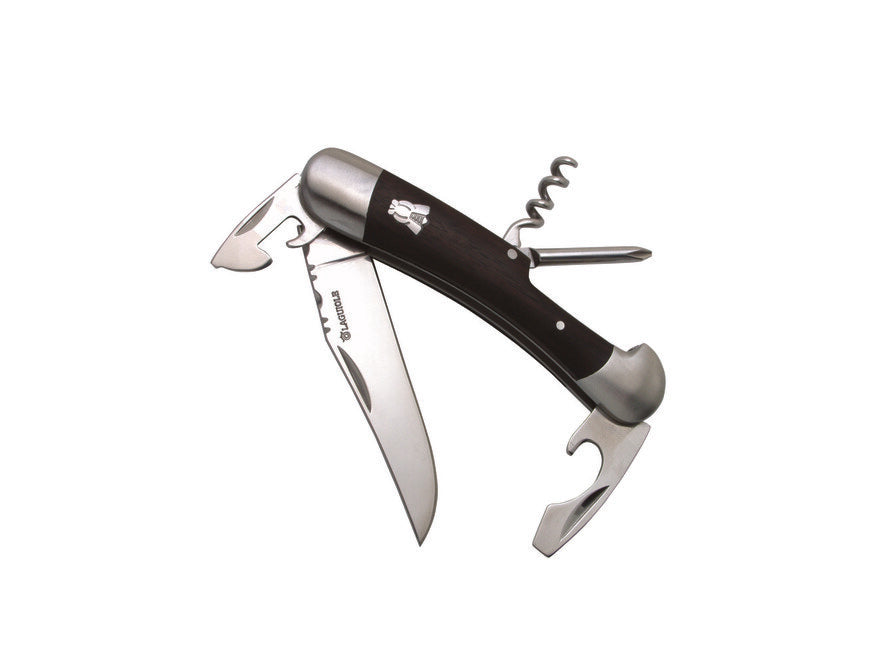 Laguiole DUB093 coltello multifunzione con manico in stamina, nera