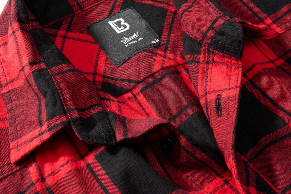 Brandit Camicia Check a maniche corte, rosso/nero