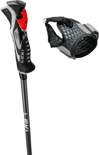 LEKI Carbon 14 3D Downhill Ski Poles, Black/Dark Anthracite/Light Red