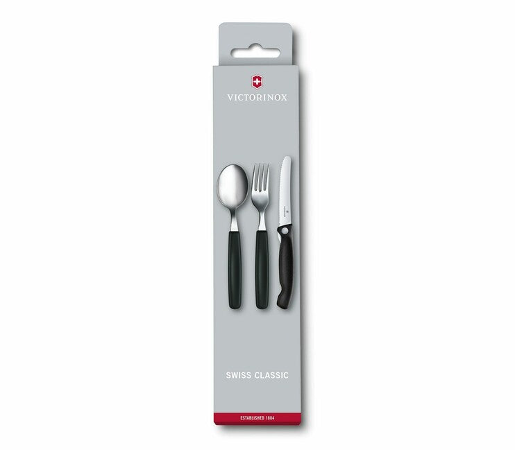 Victorinox Swiss Classic set di posate 3 pezzi, nero