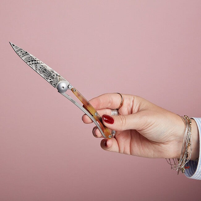 Deejo Tattoo tartaruga polinesiano coltello di chiusura