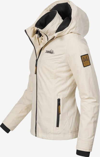 Marikoo Erdbeere giacca da donna primaverile con cappuccio, beige