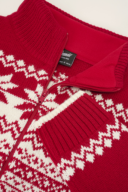 Brandit norvegese maglione con chiusura a zip, rosso