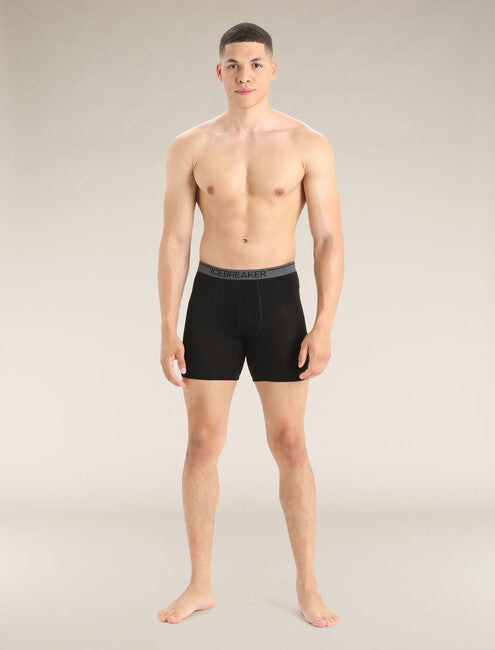 Icebreaker Anatomica boxer lunghi da uomo, nero