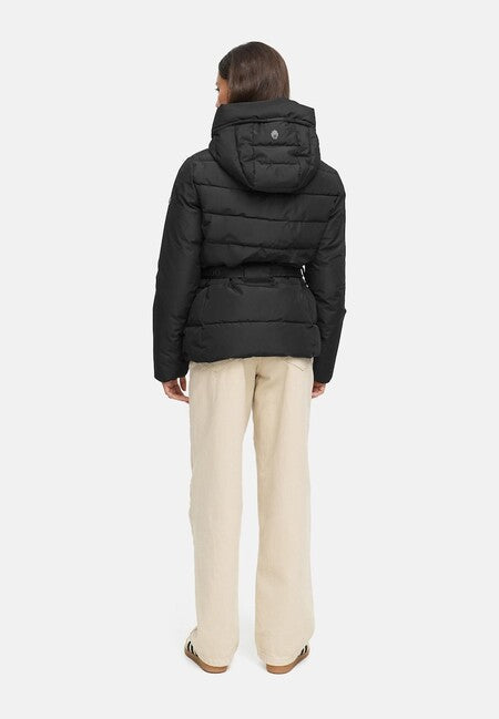Marikoo Women's Winter Jacket HIMEE 16 with High Collar and Hood, Black