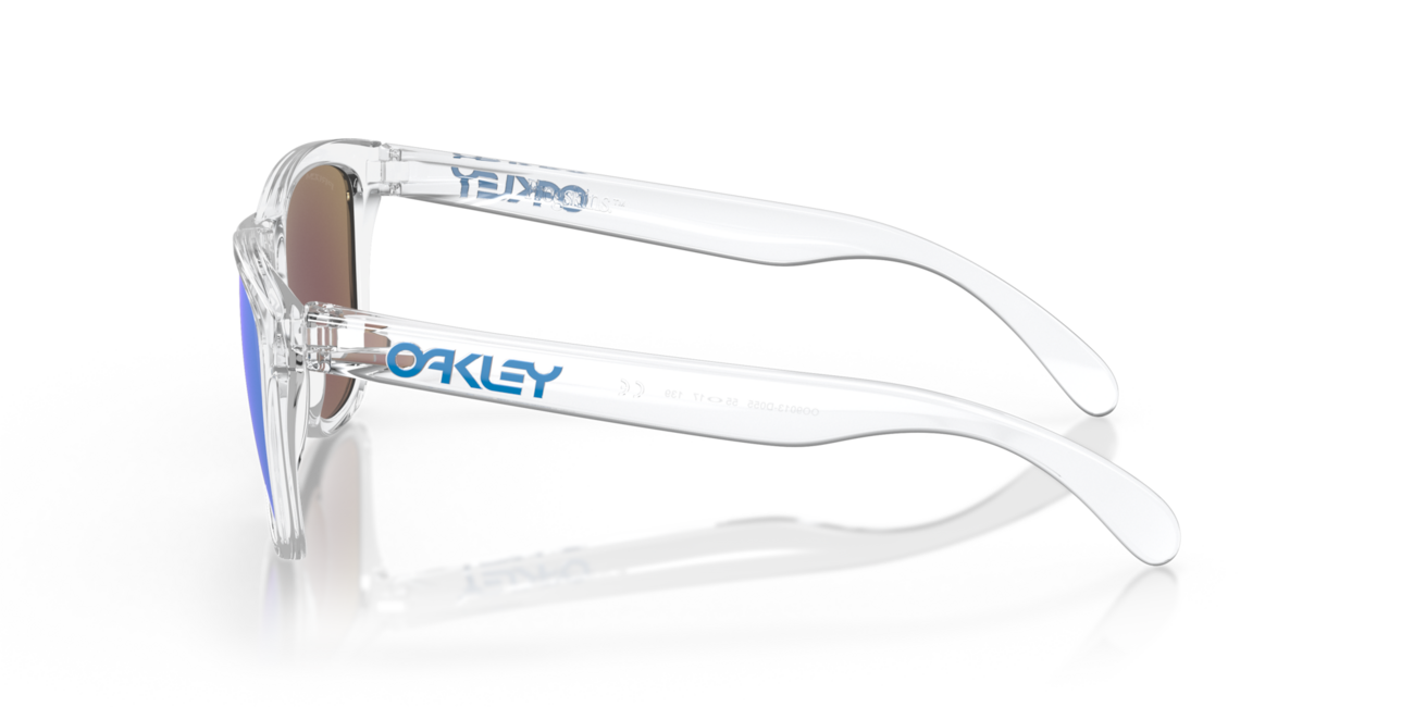 Oakley Frogskins occhiali da sole con telaio Crystal Clear e con le diapositive Prizm Sapphire Iridium 55