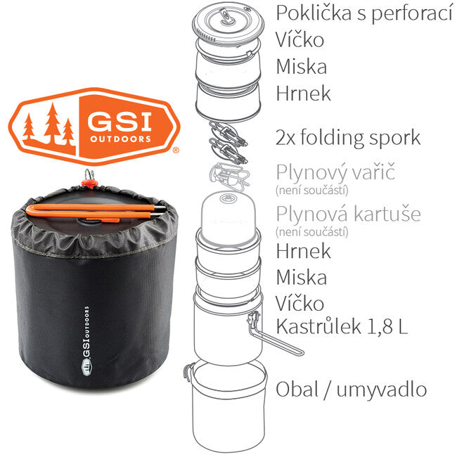 GSI Outdoors Halulite Dualist HS set di pentole per 2 persone 1,8 l
