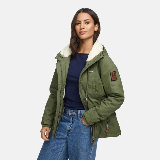 Marikoo Bikoo giacca invernale da donna con cappuccio, olive leaf