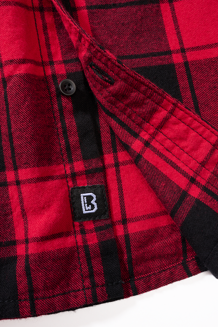 Brandit Camicia a maniche lunghe da bambino, rossa e nera