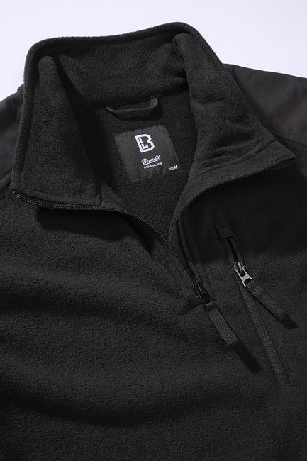 Brandit Ripstop felpa con zip in pile, nera