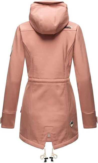 Marikoo Zimtzicke giacca invernale softshell da donna con cappuccio, terracotta