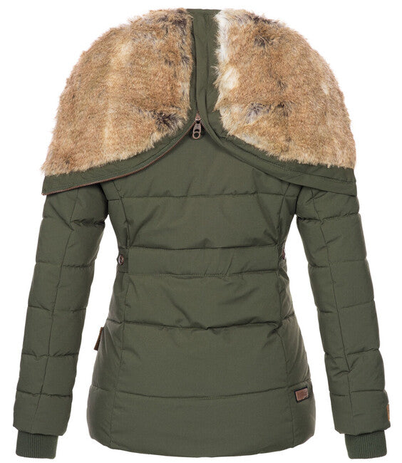 Marikoo Nekoo giacca invernale da donna con cappuccio, oliva