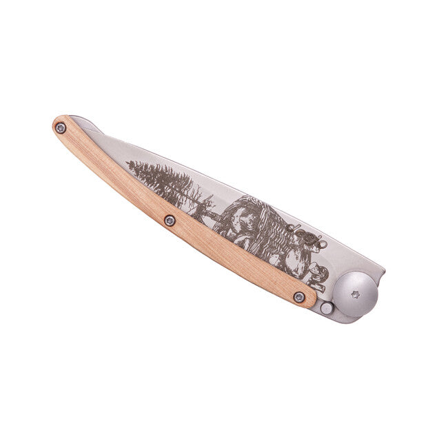 Deejo Tattoo legno coltello di chiusura fungo
