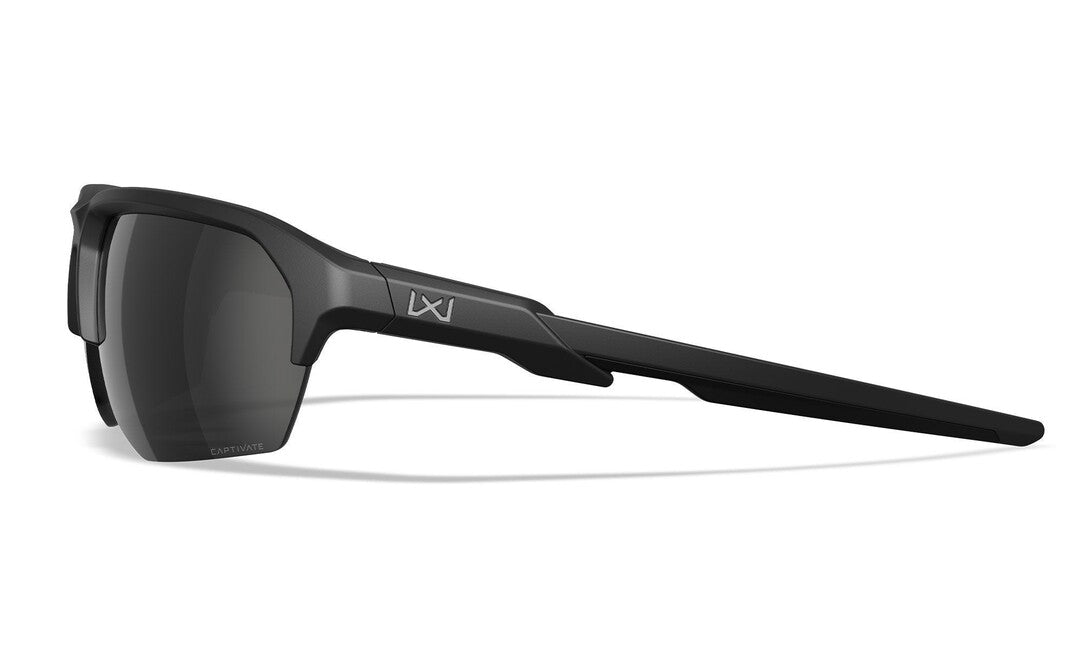 Wiley X Jakl Sunglasses, Captivate Polarized Black Mirror/Matte Black