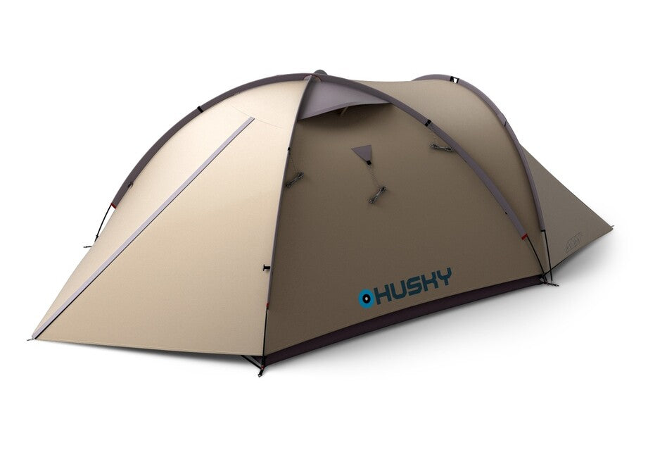Husky Bizon 3 Plus rodinný trekový stan pre 3 osoby, light brown