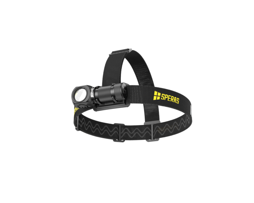 Speras SH16 torcia frontale ricaricabile, nera