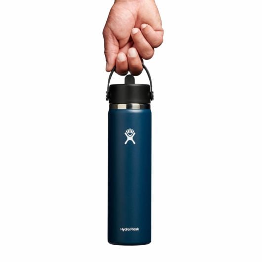 Hydro Flask Wide bottiglia termica con boccaglio 24 OZ Wide Flex Straw Cap 710 ml, indaco