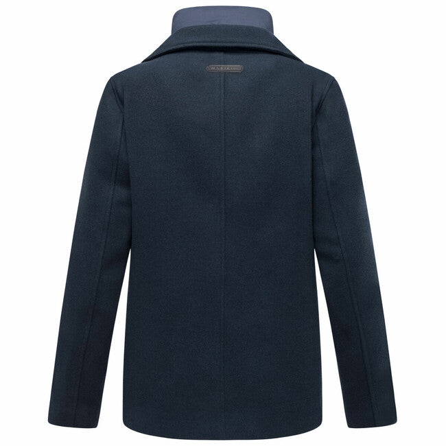 Marikoo Aylaraa cappotto corto da donna con colletto rimovibile, blu navy