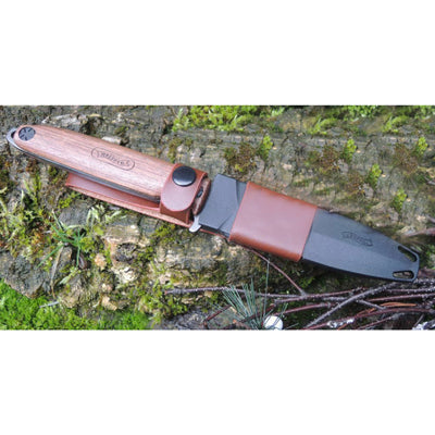 Walther Blue Wood Spear Point Knife, Walnut