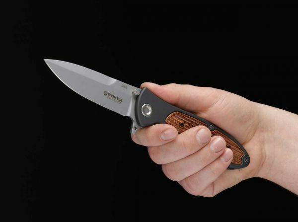 Böker Manufaktur Solingen Turbine coltello tattico 9,7 cm alluminio, palissandro