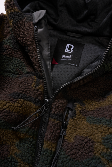 Brandit Giacca Teddyfleece con cappuccio da donna, terra di bosco