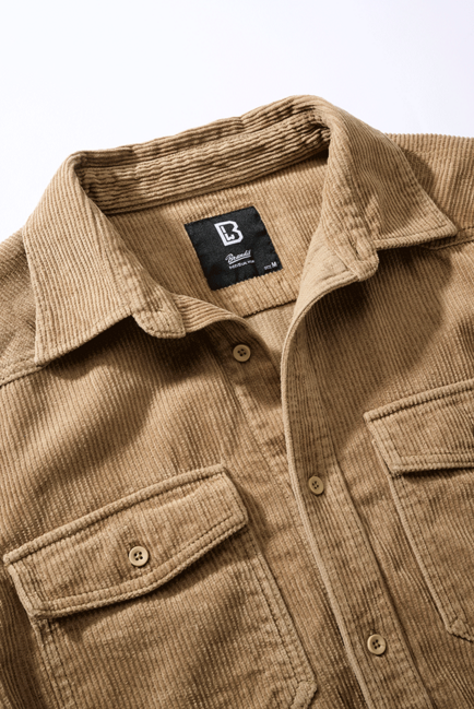 Brandit Corduroy Classic camicia a maniche lunghe, cammello