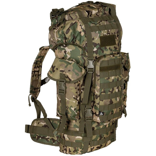 MFH Zaino MOLLE 65L, barra in alluminio, op.-camo