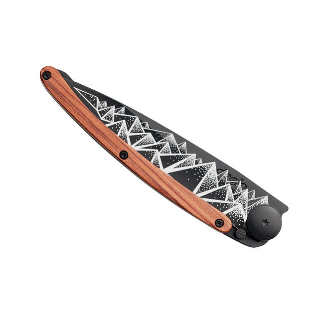 Deejo Tattoo trek coltello da chiusura, black coralwood