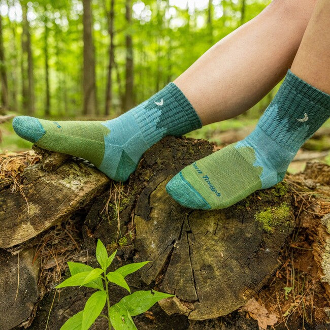 Darn Tough Treeline Micro Crew calzini medio leggero con cuscino, aqua