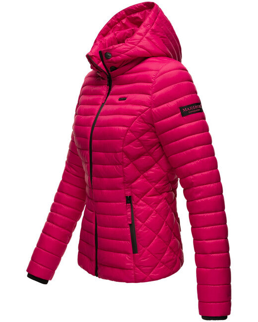 Marikoo Samtpfote giacca transitoria con cappuccio da donna, fucsia