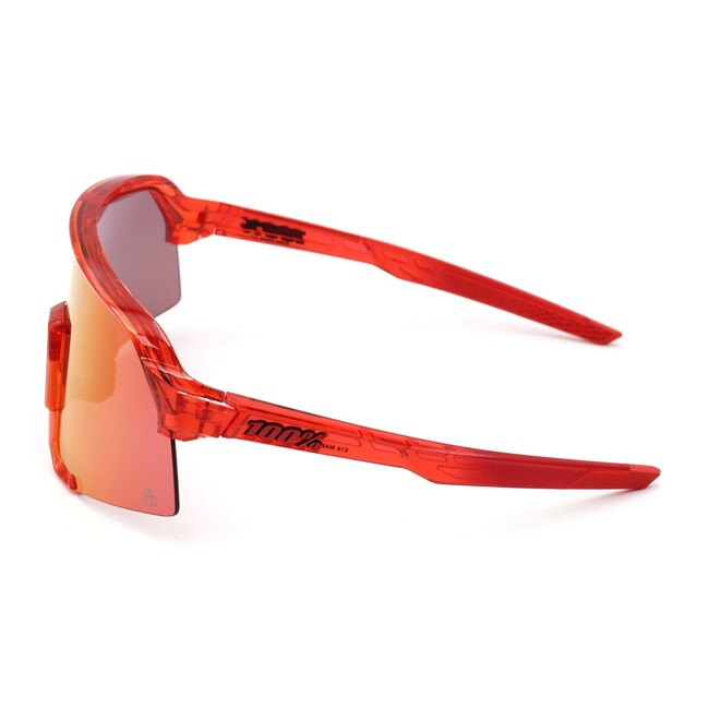 100% S3 le occhiali da sole - peter sagan, rosso traslucido lucido - specchio rosso hiper