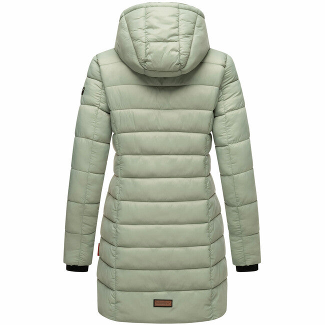 Marikoo Abendsternchen cappotto trapuntato da donna con cappuccio, menta fumosa