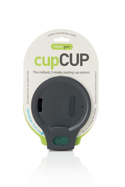 Humangear CupCUP tazza da escursionismo 2in1 con tazza supplementare integrata e coperchio verde carbone