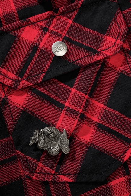 Brandit Eddy camicia con cappuccio, rosso scuro e nero