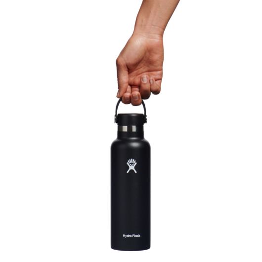 Hydro Flask Thermos Bottle 21 OZ Standard Flex Cap 621 ml, Black