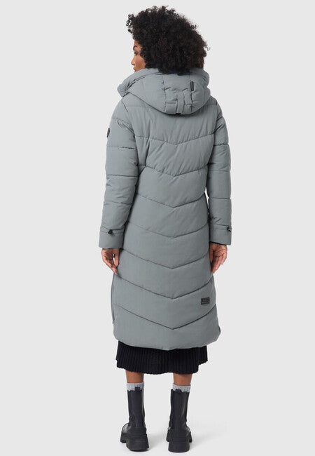Marikoo Benikoo giacca invernale lunga da donna, blu tempestoso