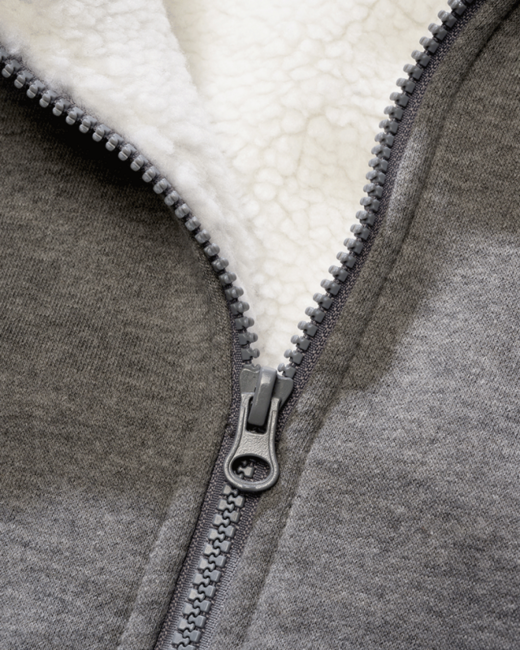 Brandit Sweatjacket Teddylining felpa da uomo con fodera calda, grigio scuro mèlange