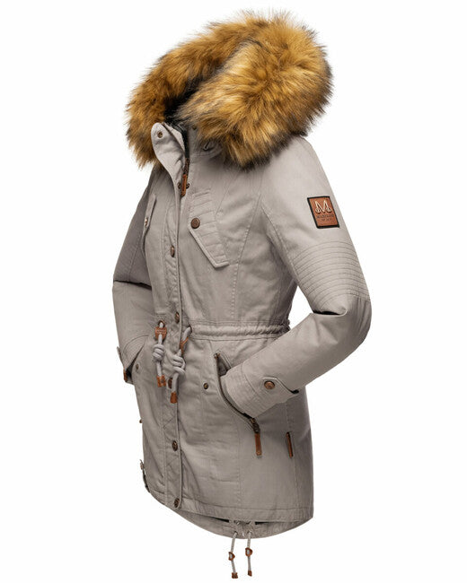 Marikoo La Viva Princess giacca invernale da donna con cappuccio, grigia zinco
