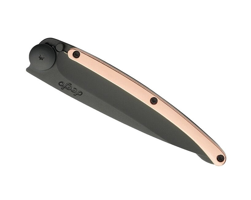Deejo Coltello di chiusura ORO nero oro rosa 18 carati