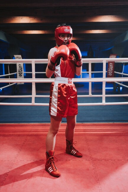 Katsudo Set da boxe Katsudo con canotta e pantaloncini, rosso