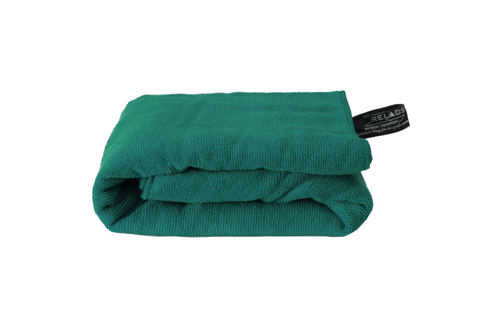 BasicNature Asciugamano in spugna 75 x 150 cm verde oceano con manicotto