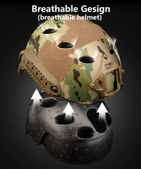 DRAGOWA Tactical Fast PJ casco tattico con occhiali Bolt, AT (senza certificazione)
